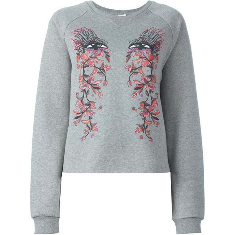 Giamba By Giambattista Valli Embroidered Crew Neck Sweatshirt Size XXS